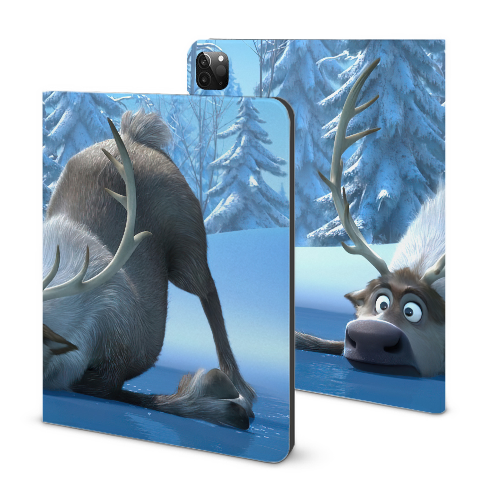 （画像用） アナと雪の女王 アンナ エルサ Frozen Anna Elsa IPadケース ペンホルダー付き ブックスタイルデザイン